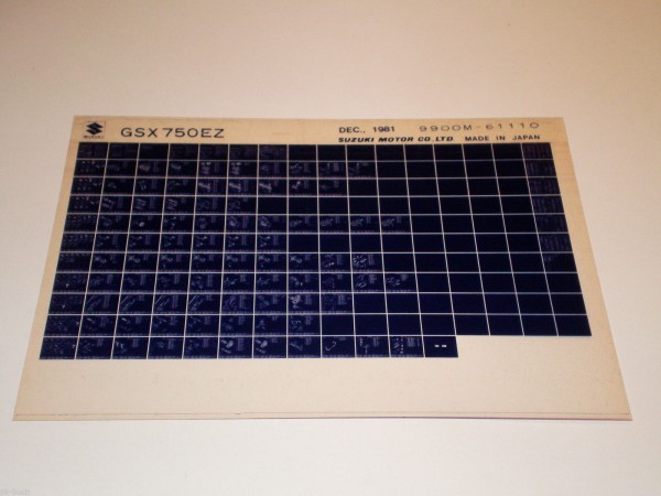 Microfich Ersatzteilkatalog Suzuki GSX 750 Stand 12/1981