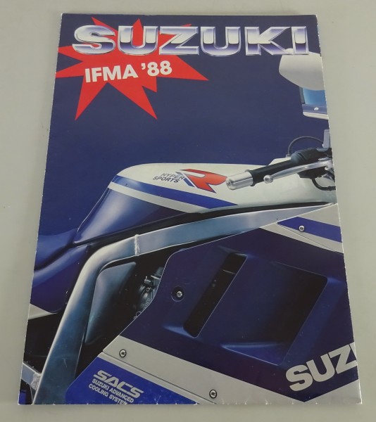 Prospekt / Faltprospekt Modellübersicht Suzuki GSX - R 1100 Stand 1988