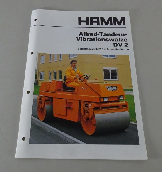 Prospekt / Broschüre HAMM Allrad-Tandem-Vibrationswalze DV 2 Stand 09/1987