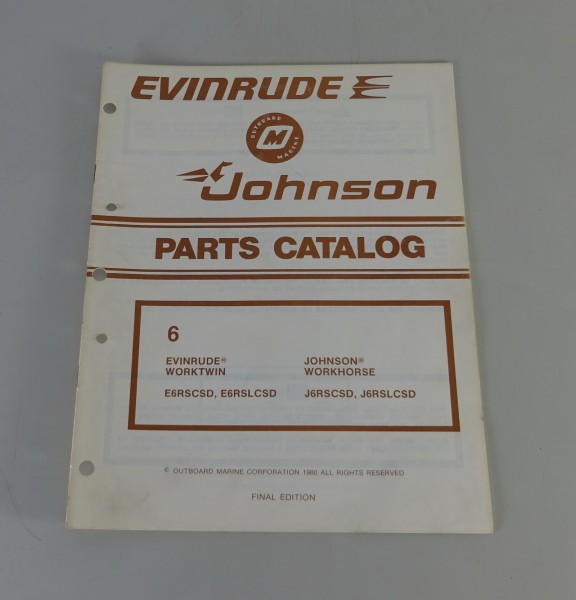 Teilekatalog OMC Johnson / Evinrude 6 PS Models Stand 1980