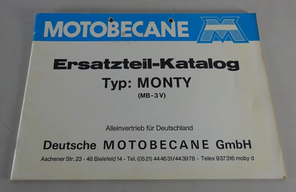Teilekatalog / Ersatzteilliste Motobecane Monty MB - 3 V Stand 08/1977
