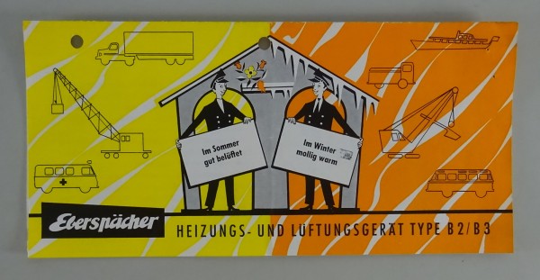 Prospekt / Broschüre Eberspächer Heizung Typ B2 / B3 Stand 1957