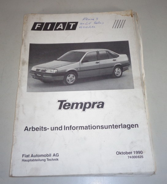 Schulungsunterlage Fiat Tempra von 10/1990