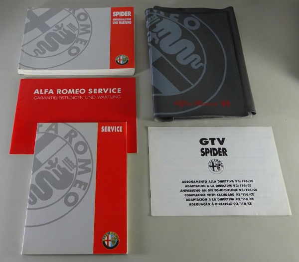 Bordmappe + Betriebsanleitung Alfa Romeo Spider Typ 916 T. Spark + V6 Stand 1996