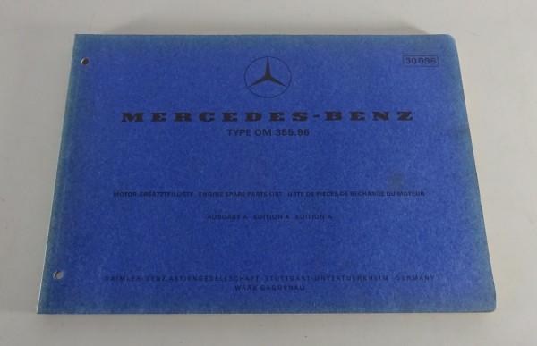 Teilekatalog / Ersatzteilliste Mercedes-Benz OM 355.96 Stand 03/1969