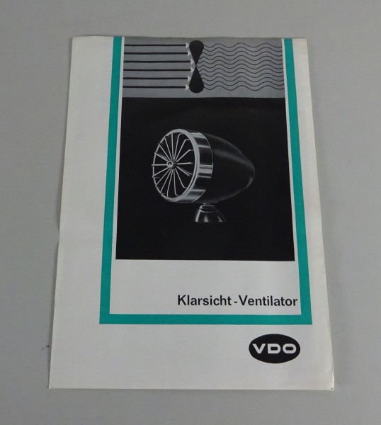 Prospektblatt / Broschüre VDO Klarsicht-Ventilator Stand ca. 60er Jahre