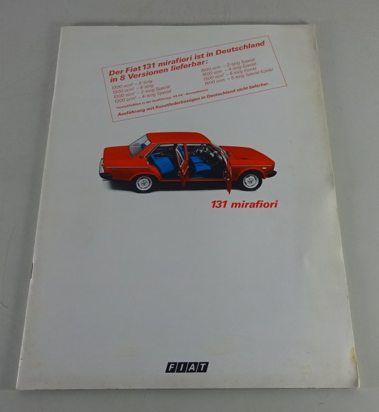 Prospekt / Broschüre Fiat 131 mirafiori Stand ca. 1974