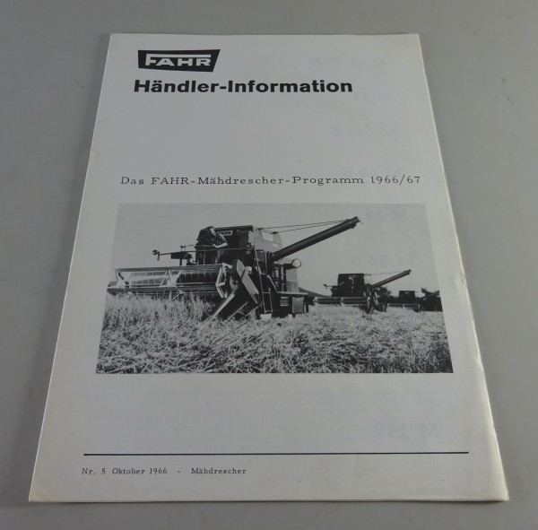 Prospekt / Broschüre Fahr Mähdrescher-Programm 1966/67 Stand 10/1966