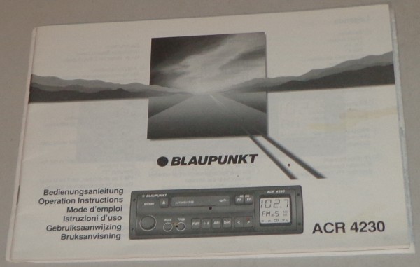 Betriebsanleitung Blaupunkt Autoradio Stereo ACR 4230 Stand 10/1993