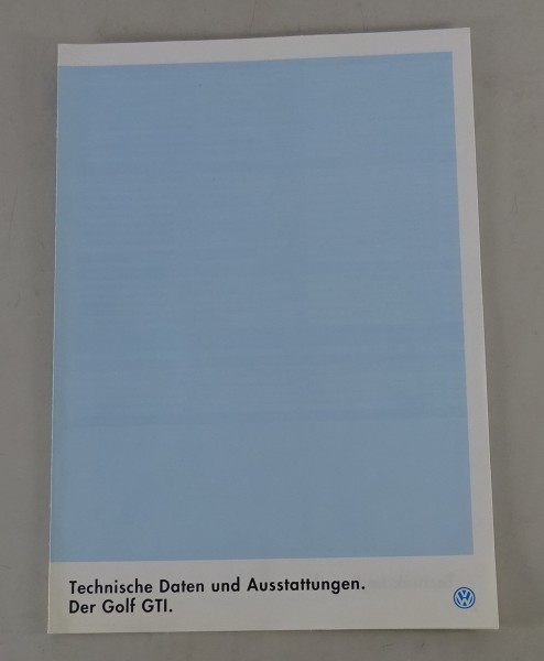 Prospekt VW Golf 3 / III GTI Technische Daten und Ausstattungen von 01/1994