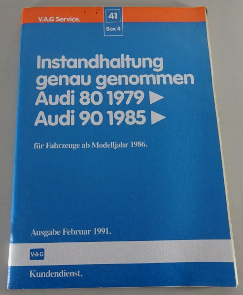 Werkstatthandbuch Instandhaltung genau genommen Audi 80, 90 B2 Typ 81 ab 1986