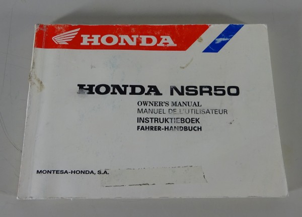 Betriebsanleitung Handbuch Owner´s Manual Honda NSR 50 Moped Mokick von 1989