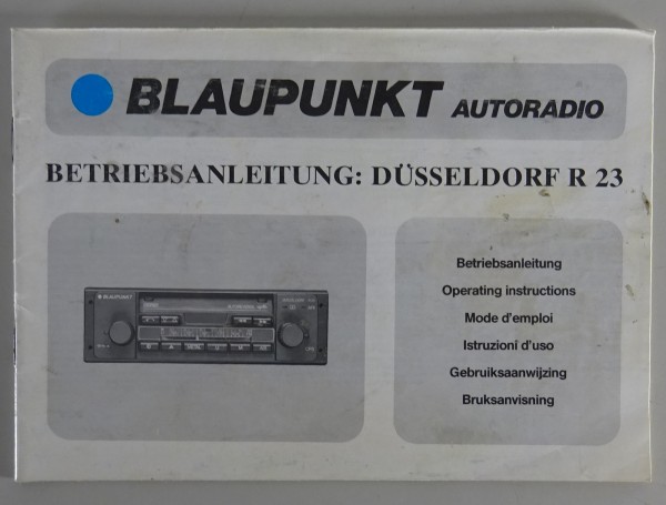 Betriebsanleitung Blaupunkt Autoradio Düsseldorf R 23 Stand 08/1983