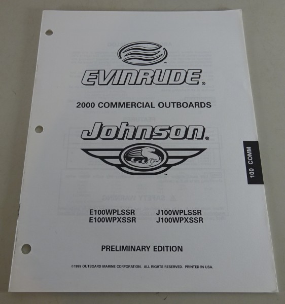 Teilekatalog Johnson Evinrude Außenborder E100WPLSSR | J100WPLSSR Stand 2000