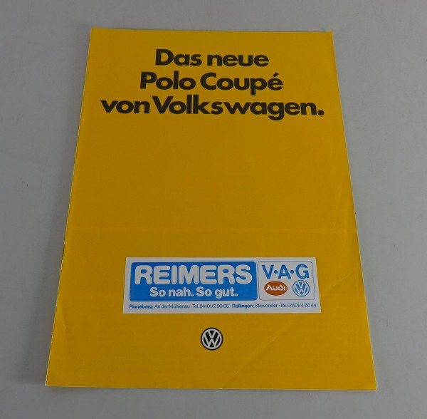 Prospekt / Broschüre VW Polo Coupé Typ 86c von 09/1982