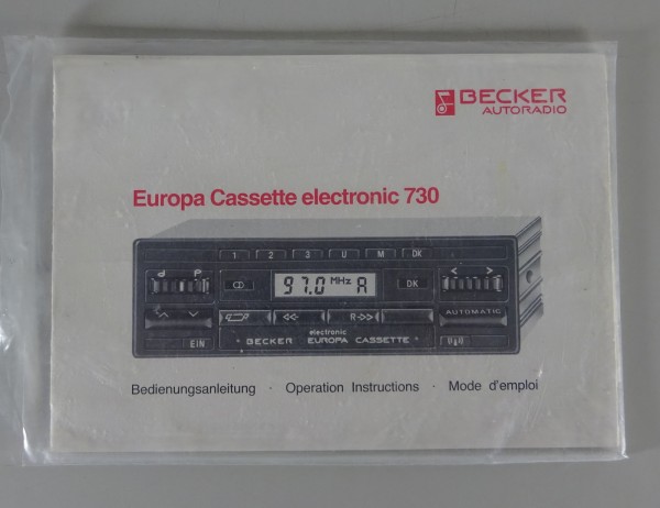 Betriebsanleitung Becker Autoradio Europa Cassette electronic 730 Stand 07/1984