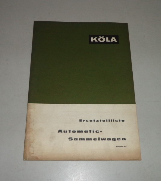 Teilekatalog / Ersatzteilliste Köla Automatic Sammelwagen ASW 3 / ASW 5, 1964