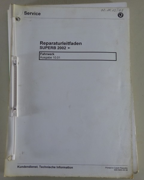 Werkstatthandbuch / Reparaturleitfaden Skoda Superb ab 2002 Fahrwerk Stand 10/01