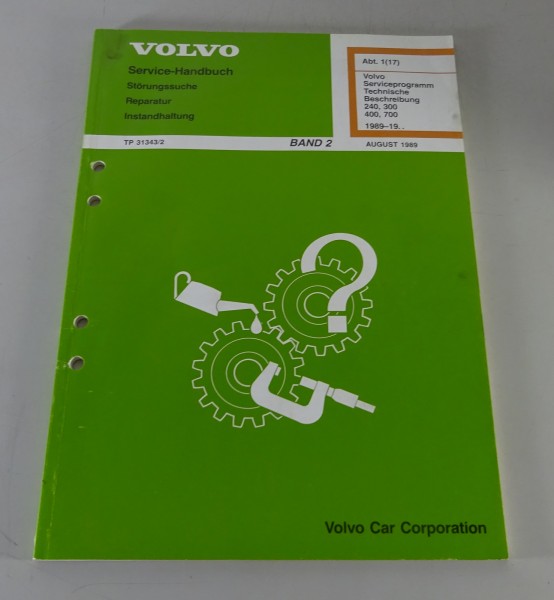 Werkstatthandbuch Volvo 240 300 400 700 Serviceprogramm Band 2 ab Bj. 1989