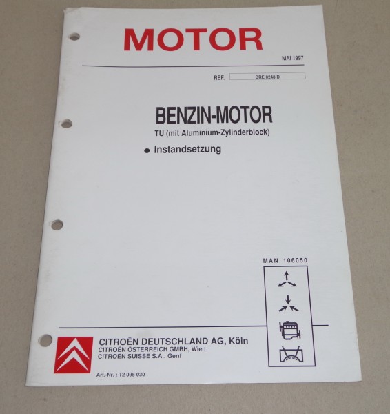 Werkstatthandbuch Citroen Benzin-Motor TU mit Aluminium-Zylinderblock St.05/1997