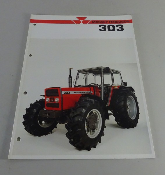 Prospekt / Broschüre Massey Ferguson Traktoren 303 MF 353 - MF 393 von 02/1985