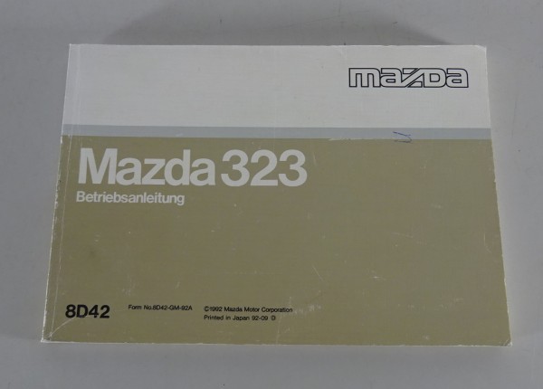 Betriebsanleitung Handbuch Mazda 323 BG Stand 1992