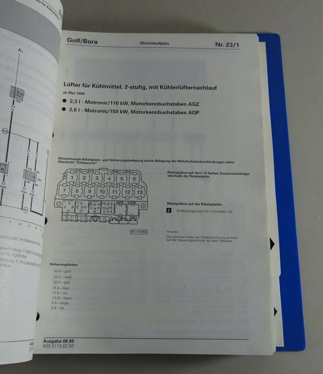 Werkstatthandbuch Elektrik / Schaltpläne VW Golf IV/4 + 2,8 V5 & TDI ab