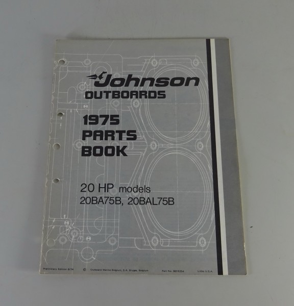 Teilekatalog OMC Johnson Outboards 20 PS Models Stand 08/1974