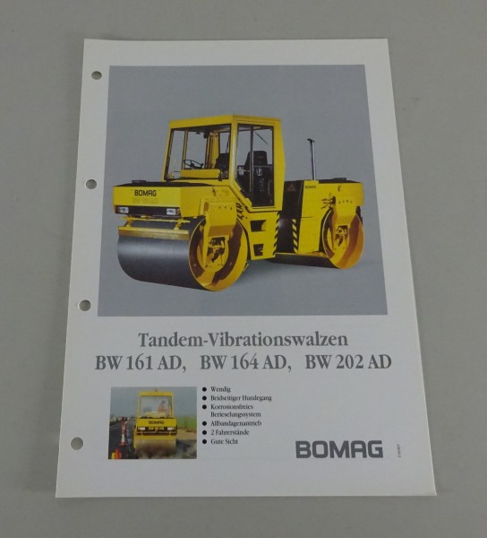 Prospekt Bomag Tandem-Vibrationswalzen BW 161 / 164 / 202 AD Stand 02/1992