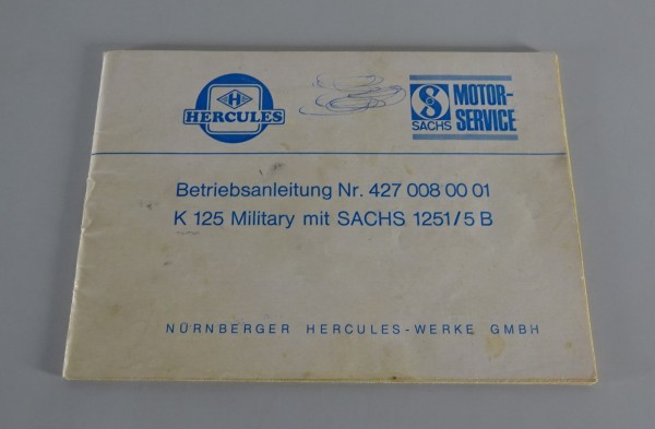 Betriebsanleitung / Handbuch Hercules K 125 Military mit Sachs 1251/5 B