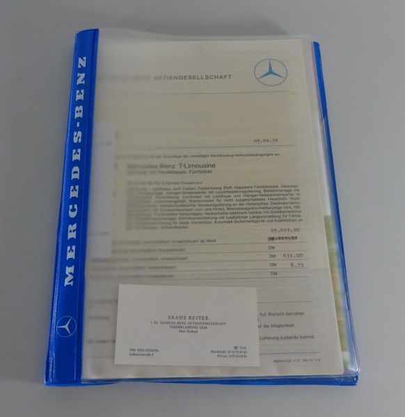 Angebotsmappe mit Prospekten Mercedes-Benz W123 T-Modell Stand 1978