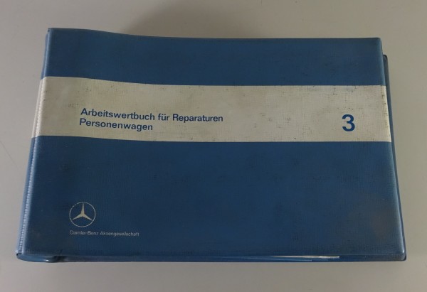 Arbeitswertbuch Arbeitsrichtzeiten Mercedes Benz PKW W110 W111 W112 R 113 5/1967