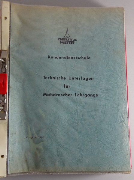 Schulungsunterlage Deutz Mähdrescher M 66 TS / M 600/750/900/922/1002 / usw 1977