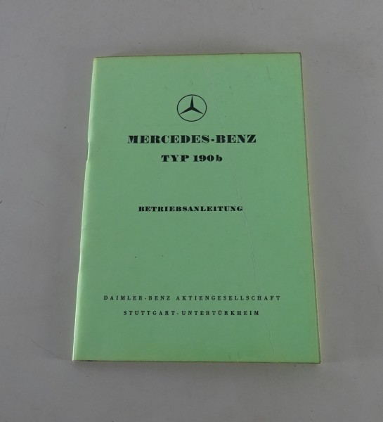 Betriebsanleitung Mercedes Benz Ponton W121 190 b Stand von 09/1959