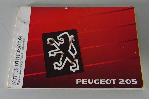 Betriebsanleitung / Handbuch Peugeot 205 GTI / CTI / Rallye Stand 1990