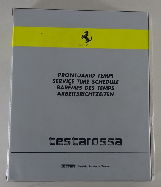 Arbeitsrichtzeiten / Prontuario Tempi für Ferrari Testarossa Stand 10/1991