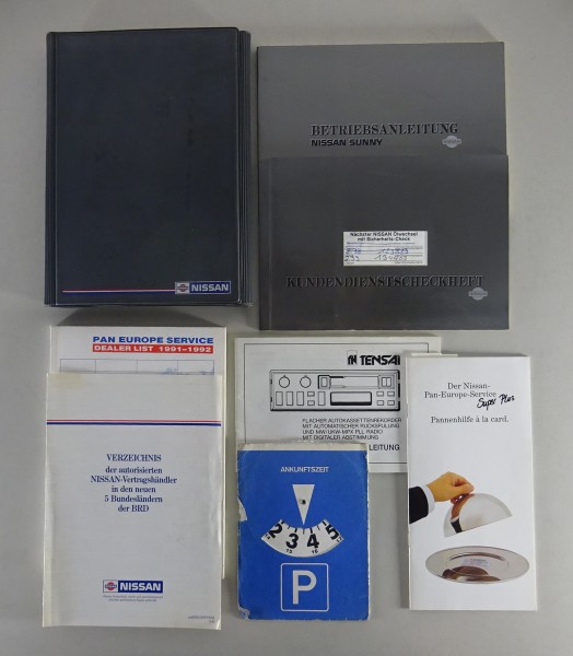 Bordmappe + Betriebsanleitung Nissan Sunny N14 von 11/1991