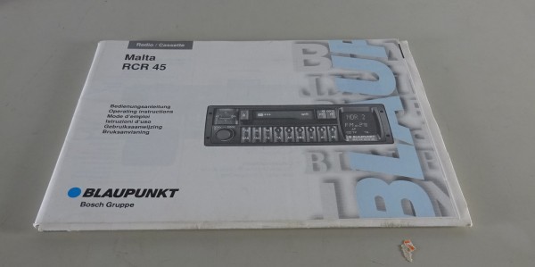 Betriebsanleitung Blaupunkt Autoradio Malta RCR 45 Stand 12/1995