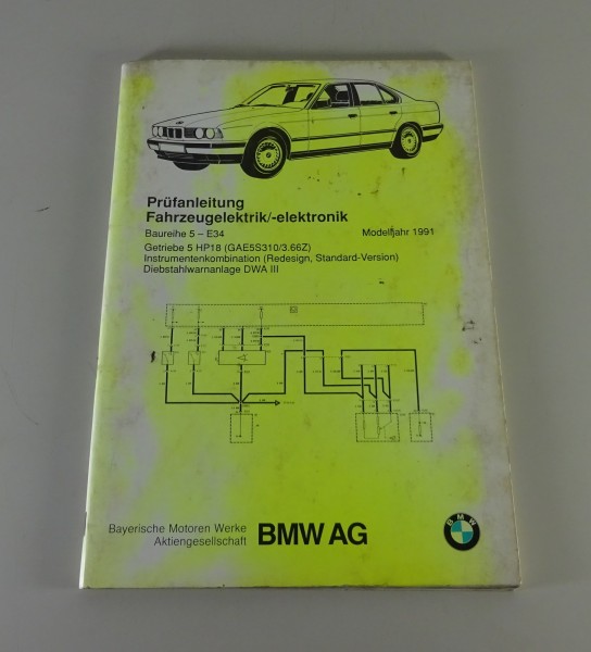 Schaltpläne BMW 5er E34 Getriebe 5HP18 / Kombiinstrument / DWA III Stand 10/1990