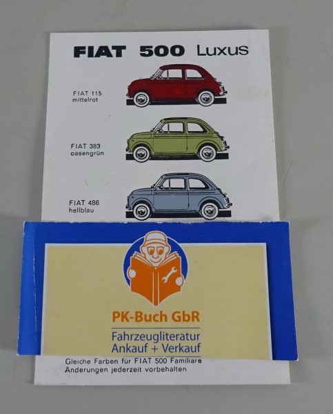 Farbkarte / Postkarte / Prospekt | Fiat 500 Luxus