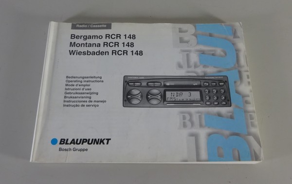 Betriebsanleitung Blaupunkt Autoradio Bergamo / Montana / Wiesbaden RCR 148 1997