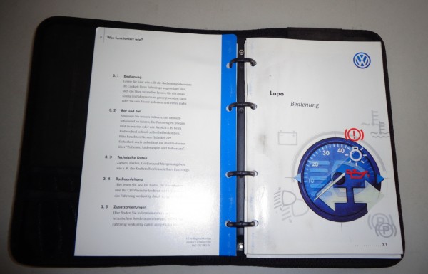 Bordmappe mit Betriebsanleitung / Handbuch VW Lupo Stand 06/1998
