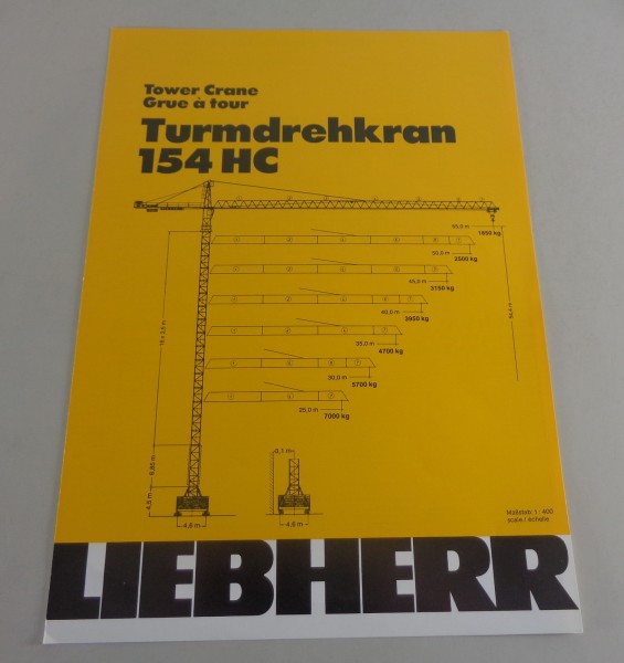 Datenblatt / Technische Beschreibung Liebherr Turmdrehkran 154 HC von 04/1988