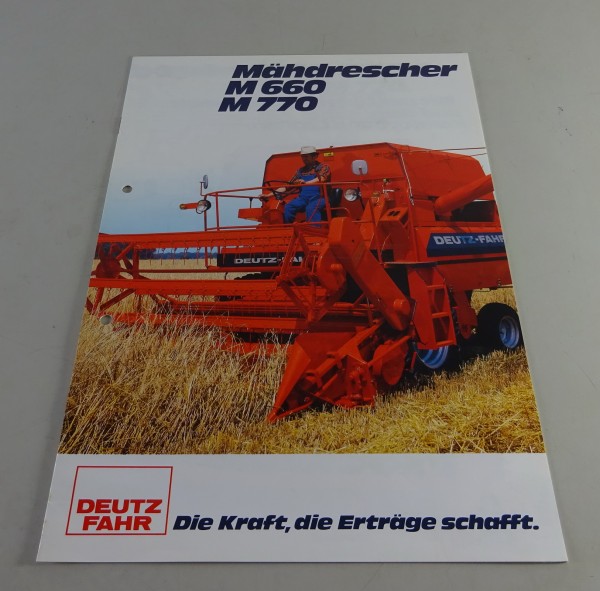 Prospekt / Broschüre Deutz-Fahr Mähdrescher M 660 / M 770 Stand 08/1980