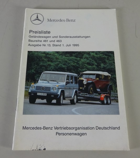Preisliste Mercedes-Benz G-Modell / G-Klasse W463 & W461 gültig ab 01/07/1995
