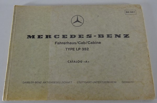 Bildkatalog / Teilekatalog Mercedes Benz LKW LP 352 Stand 06/1975