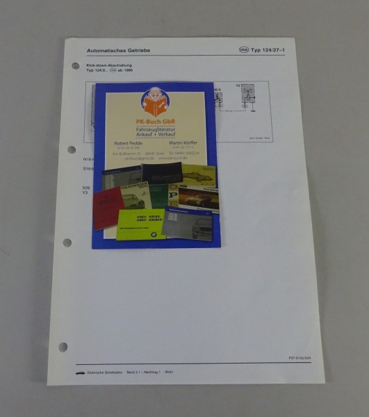 Schaltplan Mercedes-Benz W124 USA Kick-Down-Abschaltung ab '86 Stand 05/1991