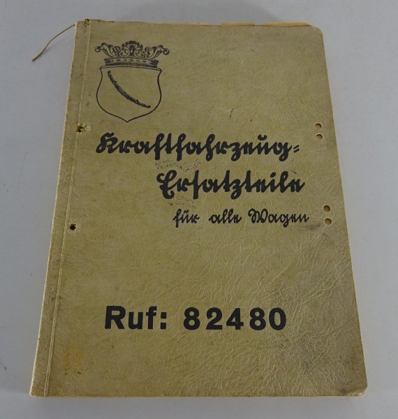 Teilekatalog "Willy Kroning Wilhelmshaven" Kraftfahrzeug - Ersatzteile von 1938