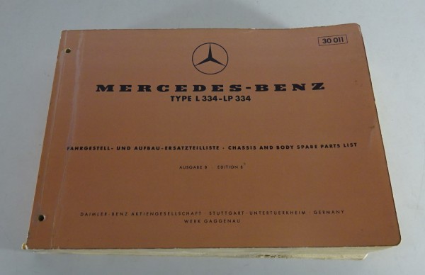 Teilekatalog Mercedes-Benz LKW L 334 / LP 334 Fahrgestell & Aufbau Stand 05/1960