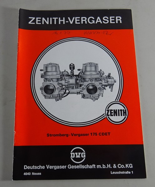 Handbuch Zenith Stromberg Vergaser 175 CDET von 01/1975